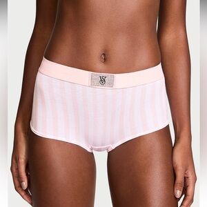 Victorias Secret Logo Cotton Shine Patch Shortie Panty Underwear. NWT